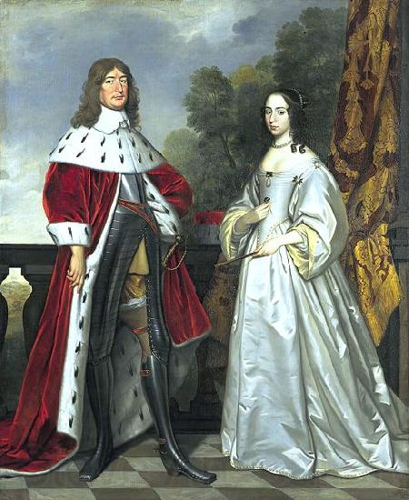 Gerard van Honthorst Double portrait of Friedrich Wilhelm I (1620- 1688) and Louise Henriette (1627-1667). Norge oil painting art